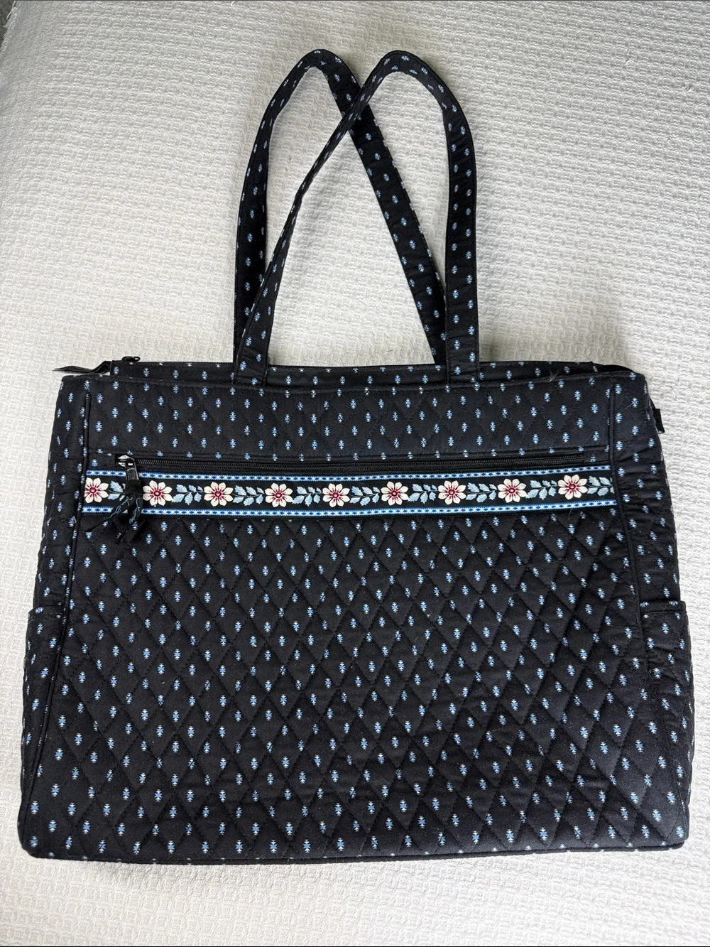 Vera Bradley Metropolitan travel laptop bag in Alpine Black pattern